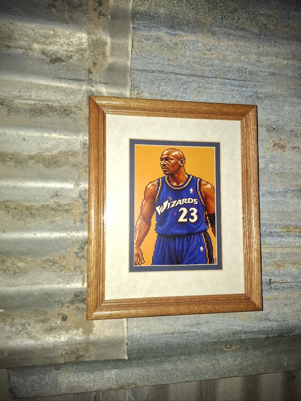 8 Bit Michael Jordan Retro NBA Washington Wizards Framed Art Print By Neon Nicho